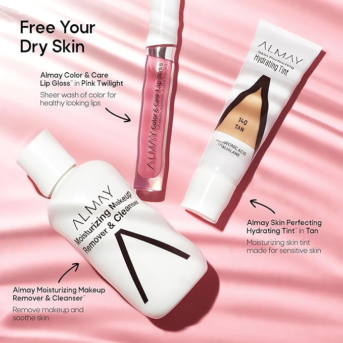 Almay Color & Care Hydrating Lip Gloss, Soft Natural Hues, Prebiotic Complex, Hyaluronic Filling-Sphere Technology, 200 Rose Glow, 0.1 Fl Oz