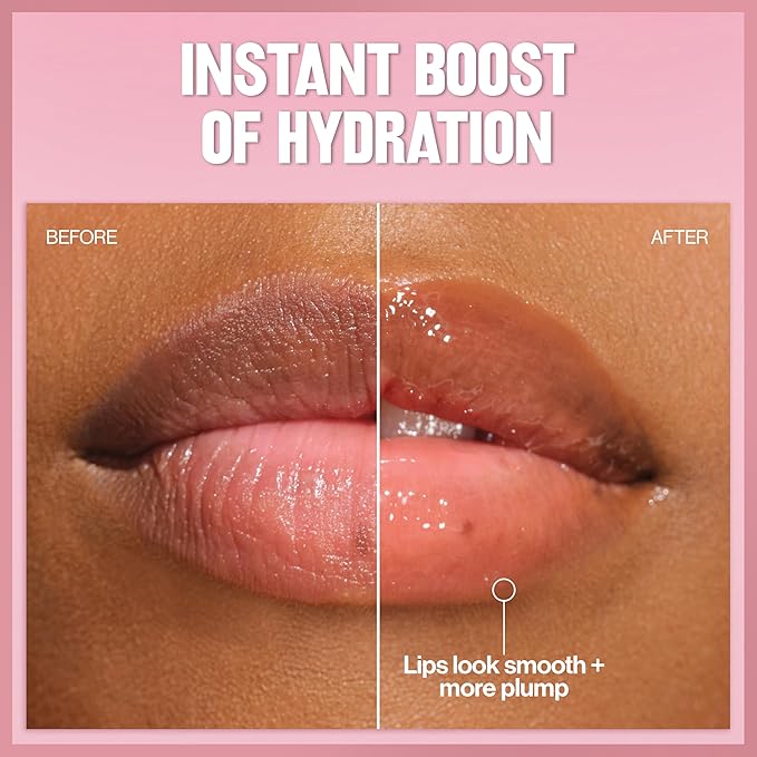 REVLON Super Lustrous Glimmer Lip Oil, Moisturizing & Tinted, Shiny Finish, Made with Plant-Based Squalane, 006 Plum Pop, 0.13 fl oz