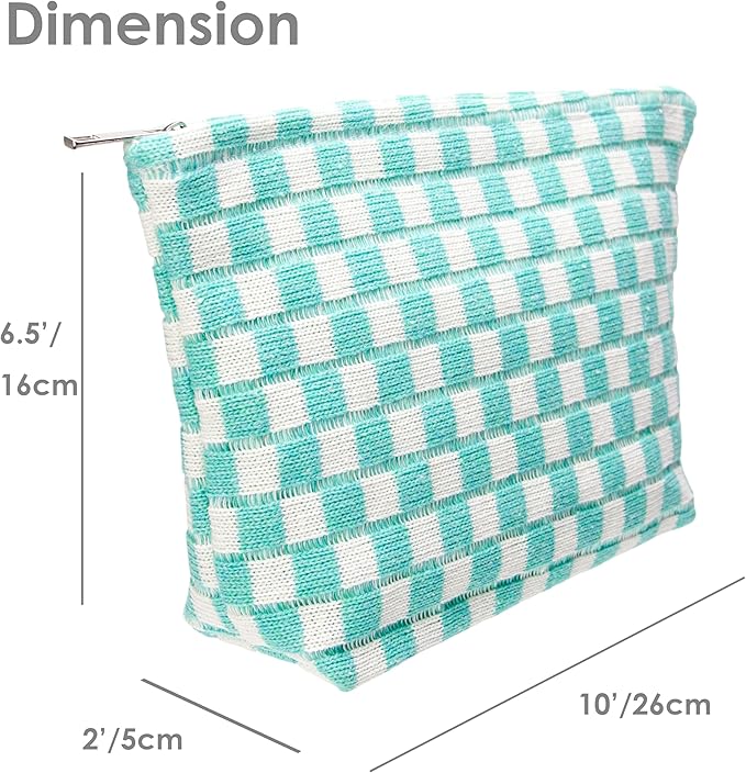 Pazimiik knitted checkered makeup bag