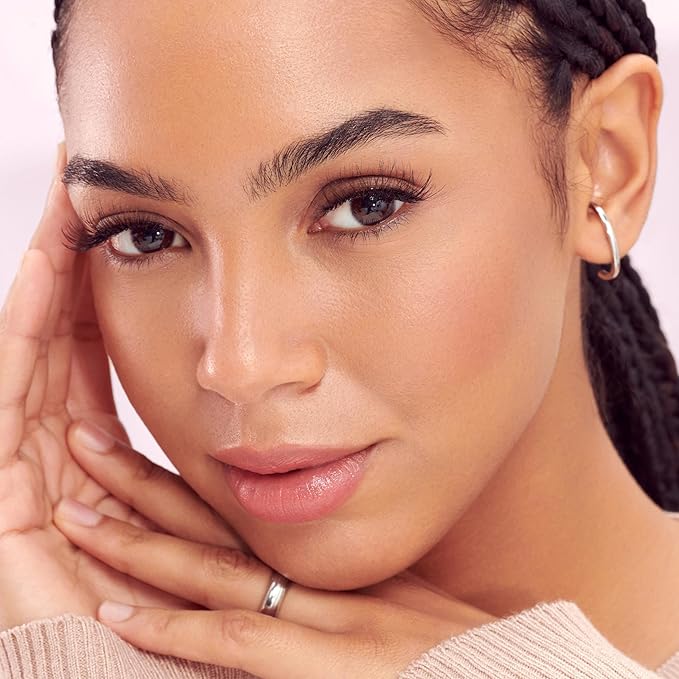 KISS The New Natural, False Eyelashes, 'Nude Blazer', 12 mm, Includes 4 Pairs Of Lashes, Contact Lens Friendly, Easy to Apply, Reusable Strip Lashes