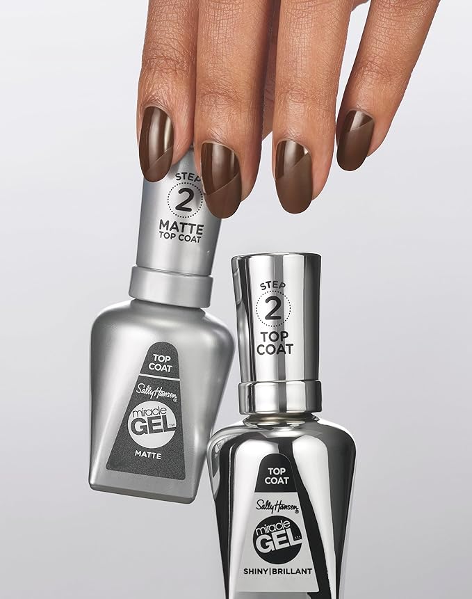 Sally Hansen Miracle Gel, Been There, Dune That, Long Lasting, Gel-Like Formula, No UV Lamp Needed, Opaque, Shiny Brown Nail Polish
