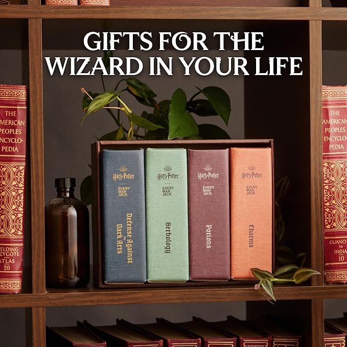 Every Man Jack Harry Potter Collectors Body Wash Gift Set - Includes 4 Body Washes with Clean Ingredients & Hogwarts Inspired Scents - Forbidden Forest, Charms, Herbology, Potions