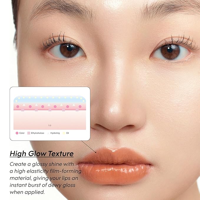 ENTROPY Makeup 2-in-1 Charm Shiny Glowy Lip & Cheek Gloss Tint Keychain, High Pigment Glossy Lip Color & Plumping Gloss, C1 Opal Charm