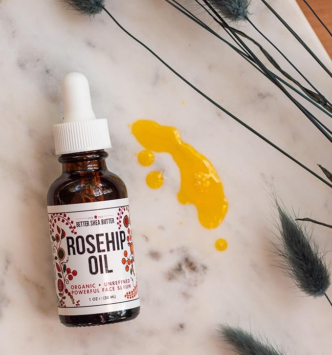 Better Shea Butter Organic Rosehip Oil | Rose hip oil for Face | Face Oil for Gua Sha Massage | Cold Pressed, 100% Pure | 1 oz