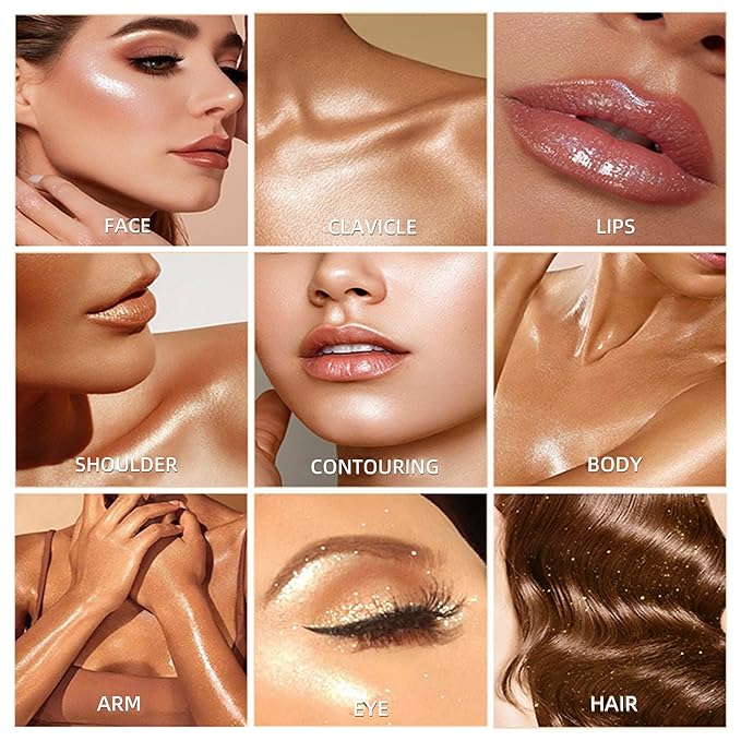 MAEPEOR Face Highlighter Palette 6 Colors Smooth Shimmer (Color 02)