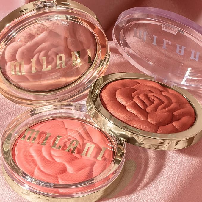 Milani Baked Blush, Powder Blush for Cheeks, Cruelty Free Makeup - Shape, Contour & Highlight Face for a Shimmery or Matte Finish -Romantic Rose