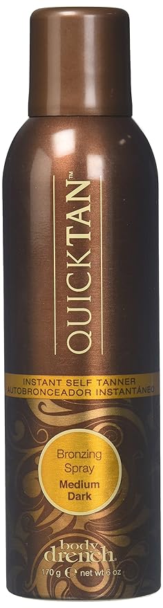 Body Drench Aerosol QuickTan Bronzing Spray, Medium/Dark, 6 Fl Oz (Pack of 3)