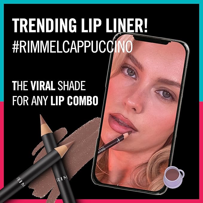 Rimmel Lasting Finish 8HR Soft Lip Liner Pencil - Vibrant, Blendable Formula to Lock Lipstick in Place for 8 Hours - 880 Wine, .04oz