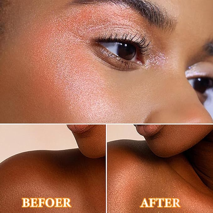 Body Shimmer Oil,Body Shimmer Luminizer for Face & Makeup(Golden Brown)