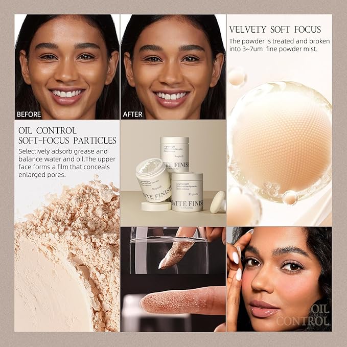 Purple Translucent Setting Powder, Matte Finishing Powder Oil