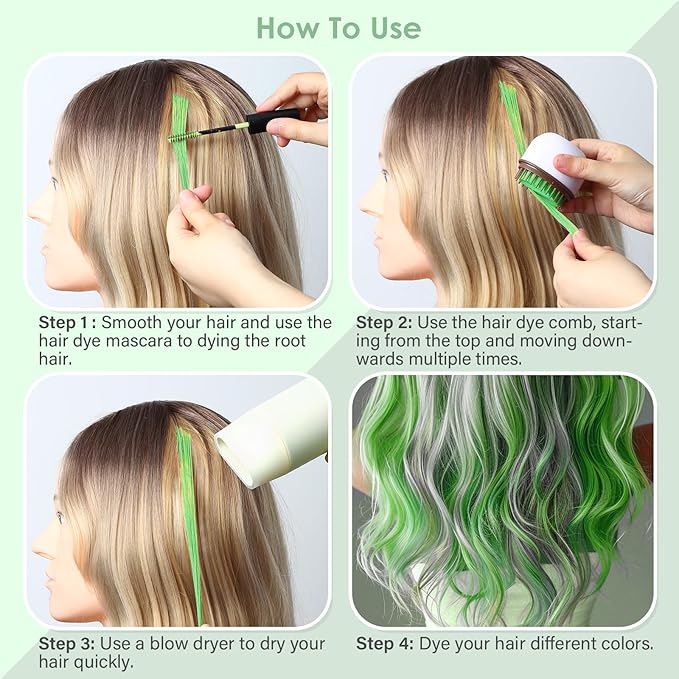 Green Temporary Hair Chalk Color
