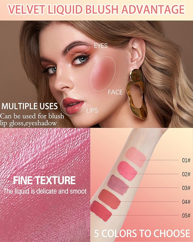Velvet Liquid Blush Wand, Creme Blush Makeup Stick,Blush for Women-05