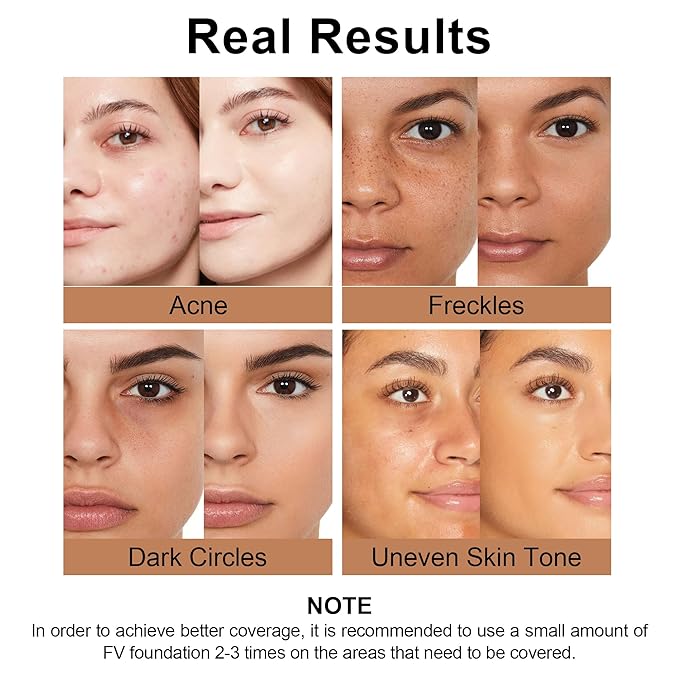 FV 2 Pack Hydrating Liquid Foundation Makeup, Waterproof