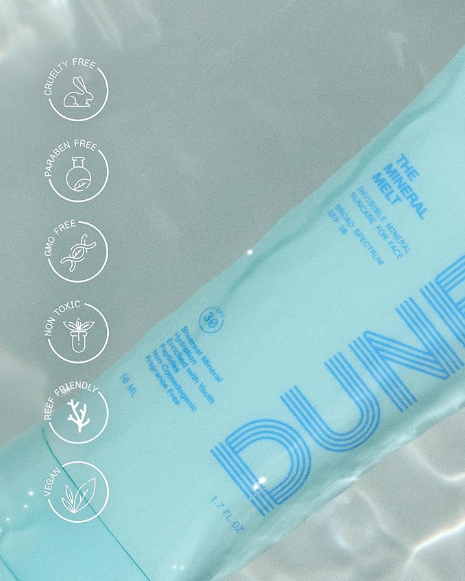 The Mineral Melt - Award-Winning Broad Spectrum SPF 30 Mineral Sunscreen. Clinically-proven Anti-Aging, Sun Protector Hydrating, Skin-Brightening for all skin types, Fragrance Free (1.7 Fl Oz)