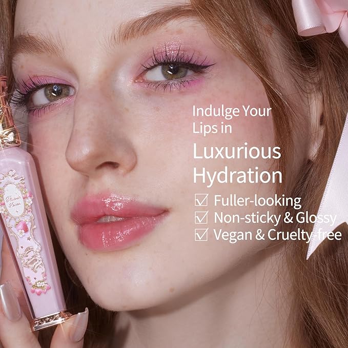 Flower Knows Strawberry Rococo Glowy Lip Gloss G01 Strawberry Macaron+Embossed Blush G01 Romantic Blossom