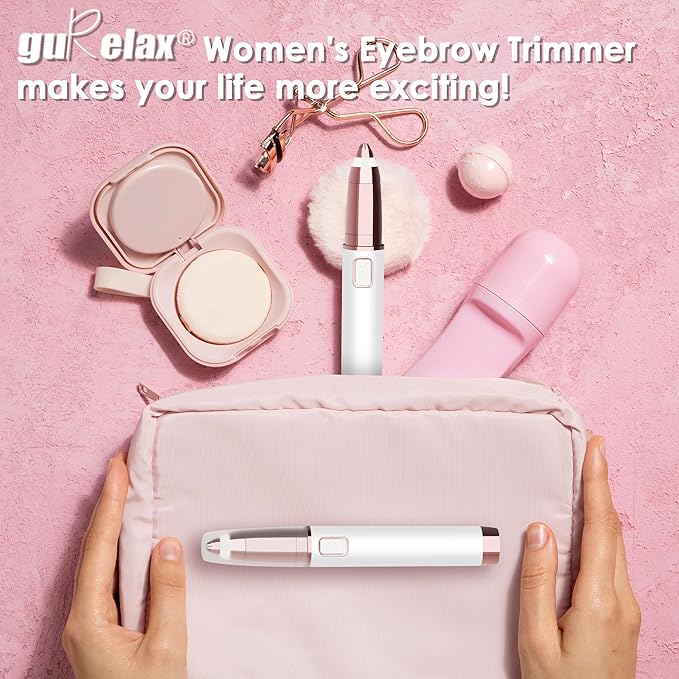 gurelax Electric Eyebrow Razor for Women,Eyebrow Hair Remover, Painless Eye Brow Trimmer Shaper with LED Light, USB Rechargeable, Eye Brow and Face Epilator as Stockings Stuffers