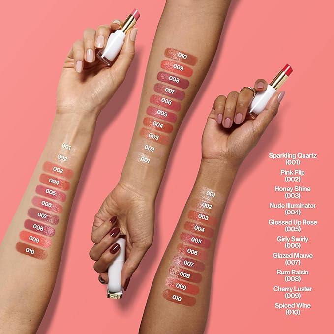 REVLON Super Lustrous Glass Shine Balm, Hydrating Tinted Lipstick, Sheer, Glossy Shiny Finish, 002 Pink Flip, 0.11 oz