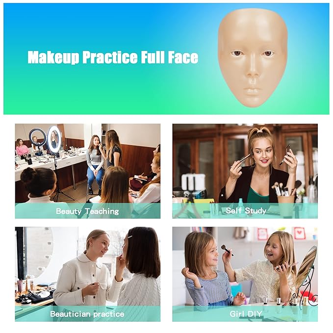 Makeup Practice Mannequin Face, 5d Reusable