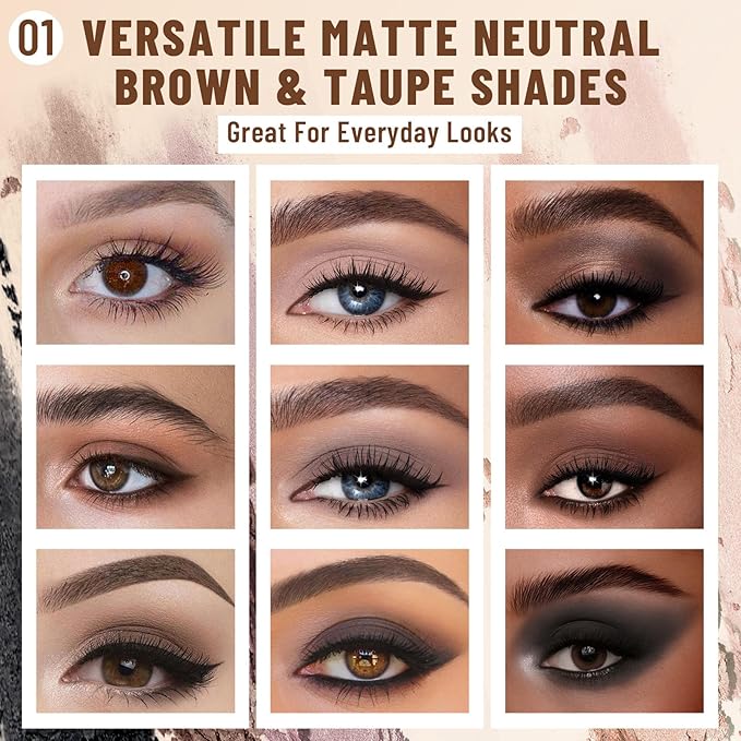 2PCS 6 Colors Mini Naked Eyeshadow Palette Makeup with Brush Set Neutral Nude Eye Shadow Pink & Brown Matte Shimmer Make Up Pallet with Mirror Highly Pigmented Travel Size Gift Kit