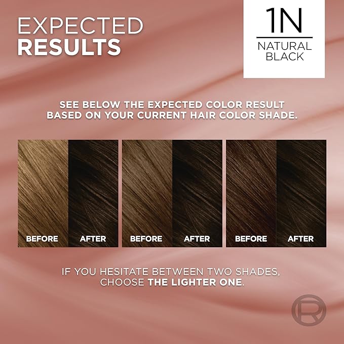 L’Oreal Paris Excellence Universal Nudes Permanent Hair Color, Ammonia Free Hair Dye for Gray Hair Coverage, 1N Natural Black, 1 Hair Dye Kit