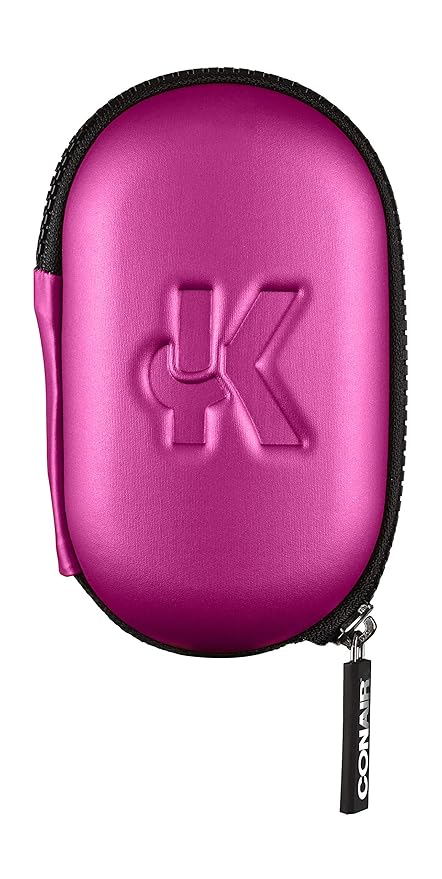 The Knot Dr. hair brush by Conair - Detangling hair brush - Removes Knots and Tangles in wet or dry hair- Black Neon w/Travel Case - Pink