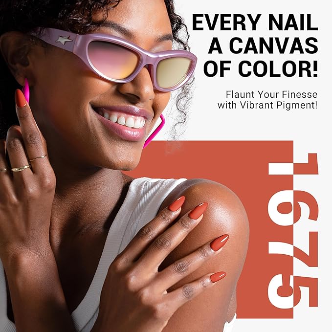 Melodysusie thick orange gel nail