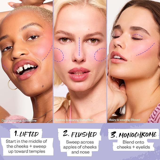 Kosas Blush is Life – Talc-Free Dimensional Blush Baked with Squalane & Hyaluronic Acid – Long Wear, Safe for Sensitive Skin - Butterflies