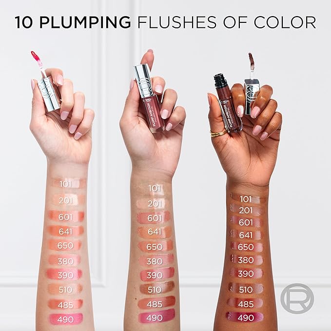 L'Oreal Paris Plump Ambition Hyaluron Lip Oil, 24 HR Lip Gloss with Hyaluronic Acid, Volumizing Formula with Glass-Like Shine, La Nuit Sparkle, 0.16 Fl Oz