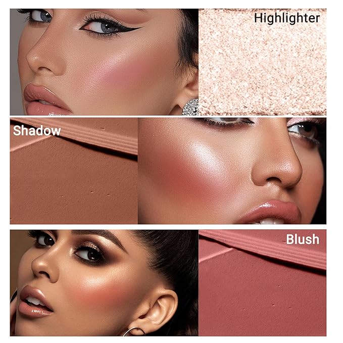 3Pcs Cream Contour Stick, with Highlighter Stick Bronze