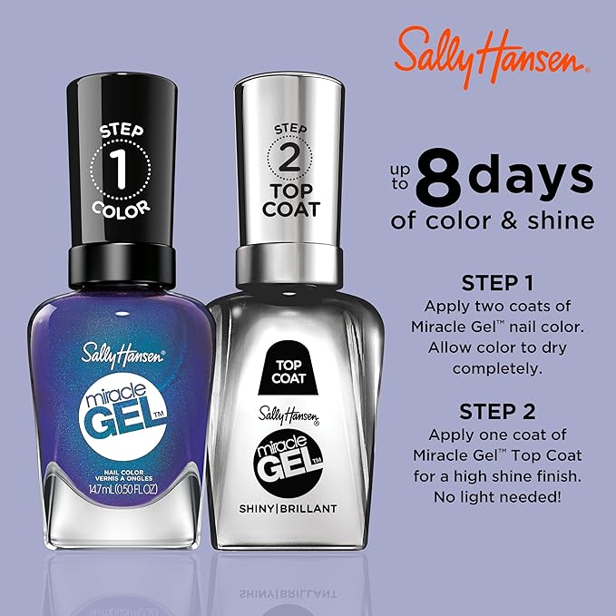 Sally Hansen Miracle Gel™, Hyp-nautical, Long Lasting, Gel-Like Formula, No UV Lamp Needed, Blue Nail Polish
