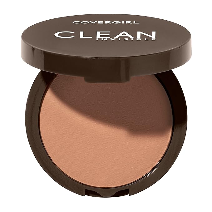 Covergirl Clean Invisible Pressed Powder, Lightweight, Breathable, Vegan Honey 155, 0.38oz