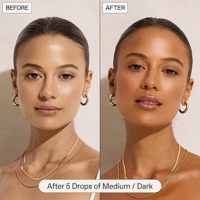 Sun Blush Glowing Self Tanning Drops Australian Made 1.0 fl.oz | Sun-Kissed, Natural Face & Body Gradual Self Tanner with Peptides | Fragrance Free | Everyday Humans