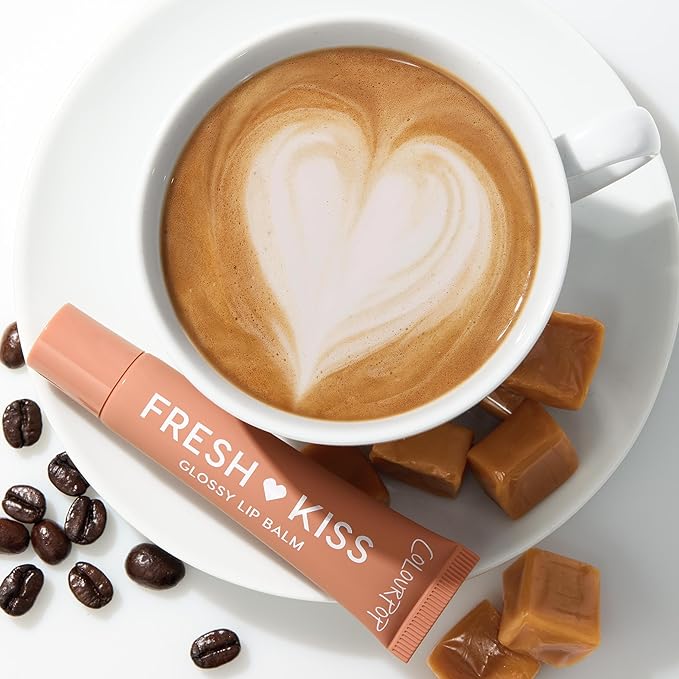 ColourPop Fresh Kiss Glossy Lip Balm - Hydrating Lip Care Enriched with Peptides, Hyaluronic Acid, Shea Butter & Vitamin E for an Ultra-Cushiony Formula - Caramel Latte (2 Count)