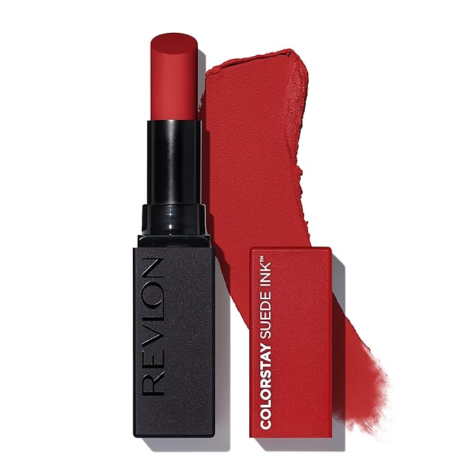 REVLON Lipstick, ColorStay Suede Ink, Built-in Primer, Infused with Vitamin E, Waterproof, Smudge-proof, Matte Color, 016 Bread Winner, 0.09 oz.