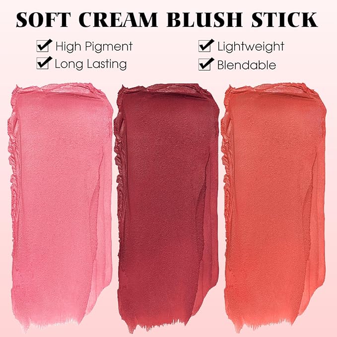 Blush Stick for Cheeks - Cream Makeup Blush
