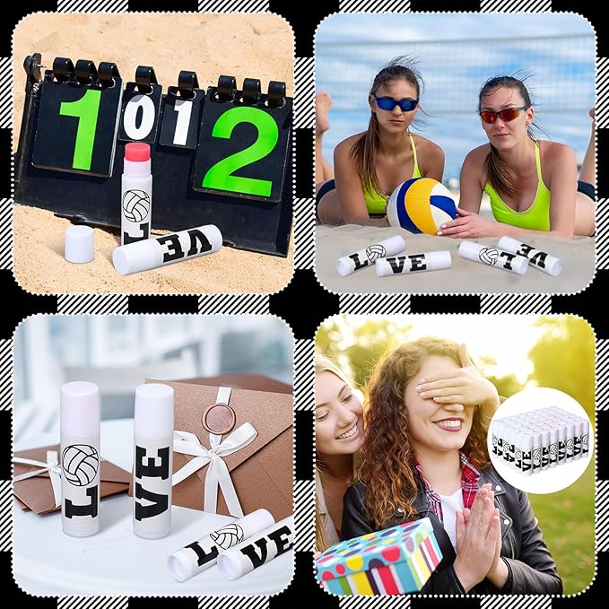 50 Pcs Happy Birthday Lip Balm Volleyball)