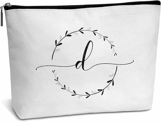 Monogram makeup bag letter toiletry