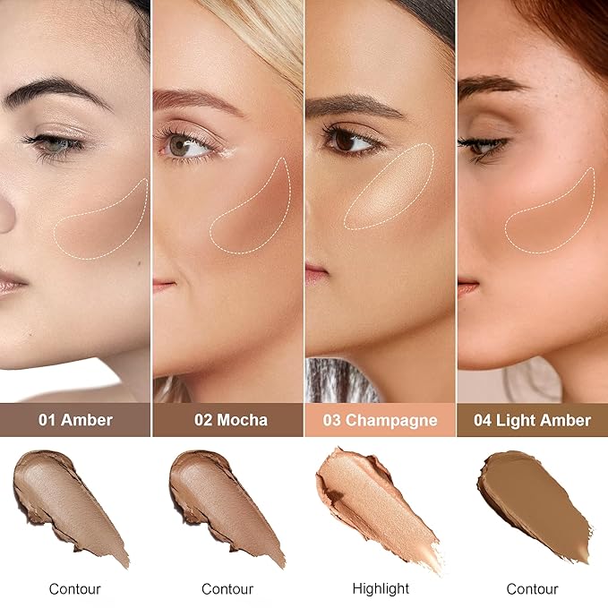 FV Cream Contour Stick, Highly Pigmented & Blendable Light Amber