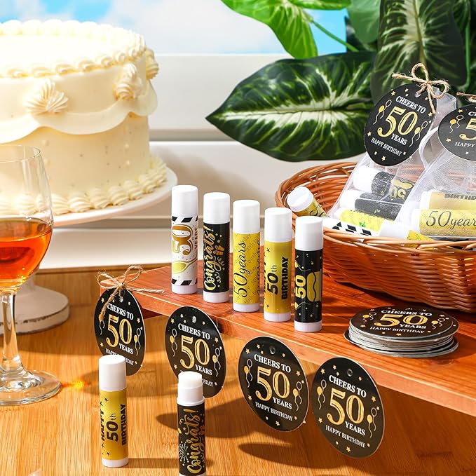 50 Sets Birthday Favors Lip Balm