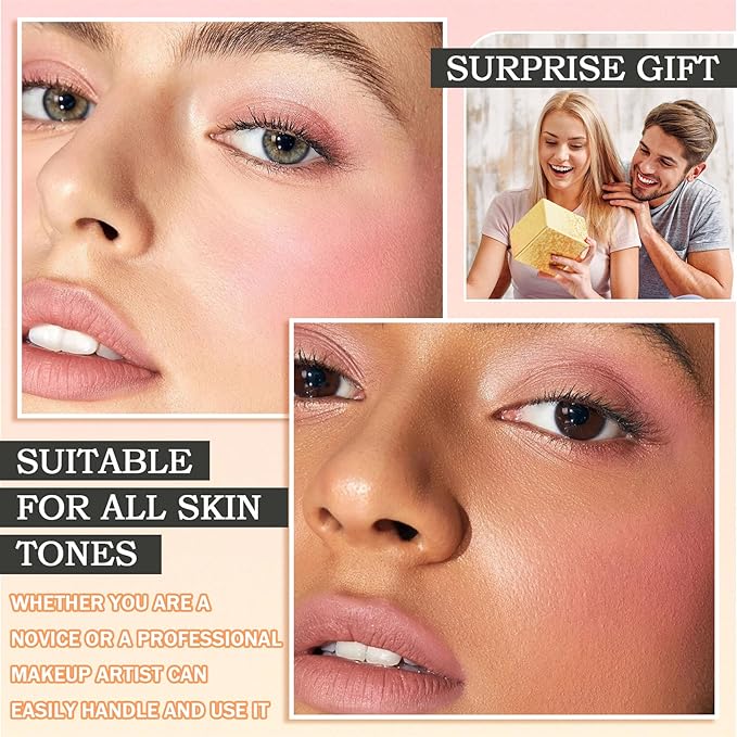 Liquid Blush,Soft Cream Face Blush,Moisturizing Long Wearing Matte Eye(Set B)