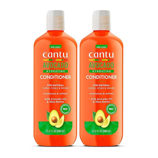 Cantu Avocado Hydrating Silicone-Free Conditioner with Pure Shea Butter, 13.5 oz (Pack of 2)