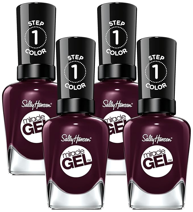 Sally Hansen Miracle Gel Nail Polish, Shade Cabernet with Bae #492 (Pack of 4)