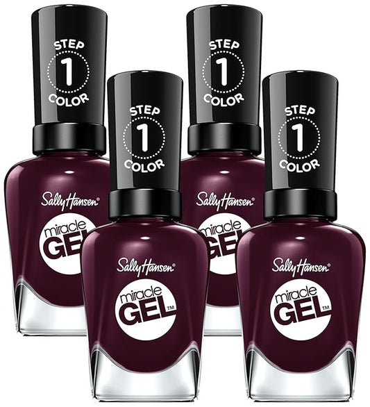 Sally Hansen Miracle Gel Nail Polish, Shade Cabernet with Bae #492 (Pack of 4)