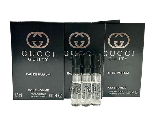 Gucci Guilty Sample Perfume MEN Guilty Guilty PARFUM Spray Pour Homme Size 1.5 ML / 0.05 (set of 3)