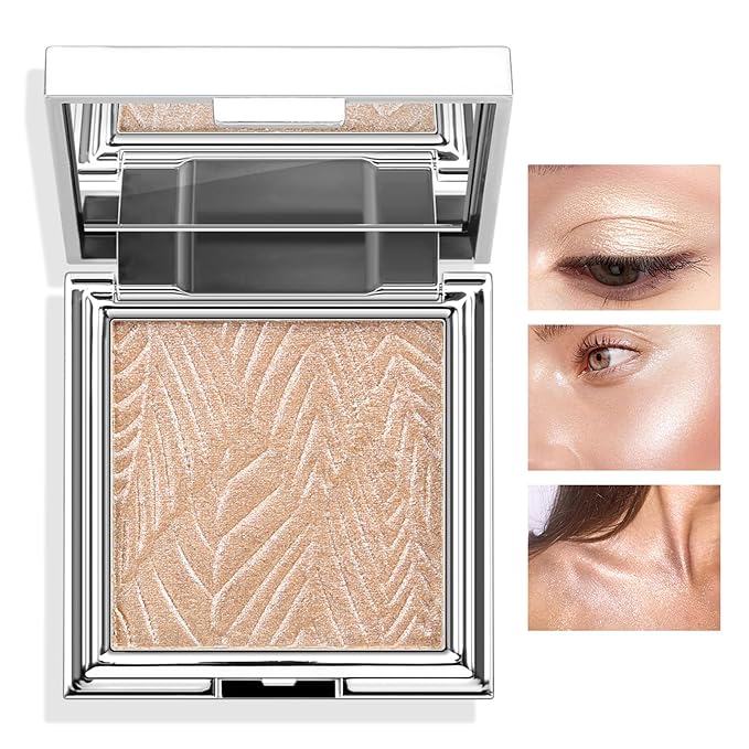 Boobeen Highlighter Makeup Highlighter Powder Palette, Shimmer Illuminator