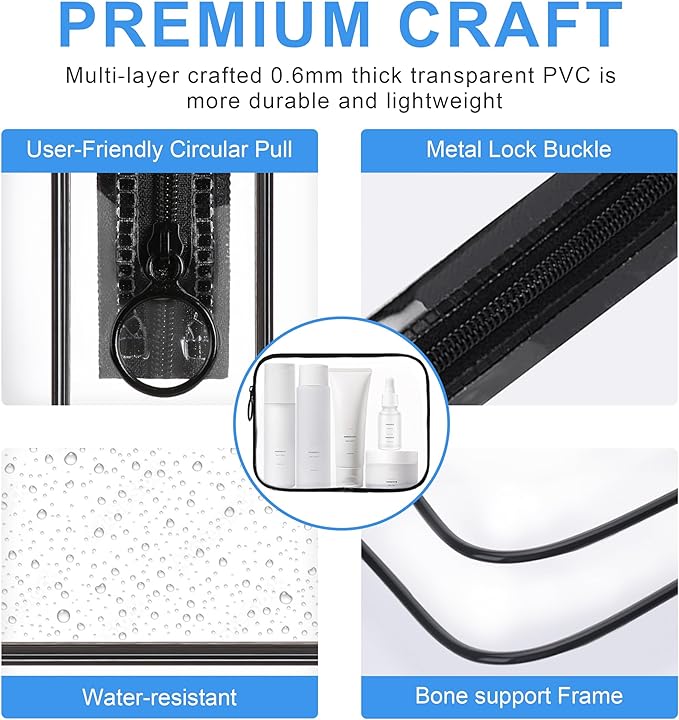 Tsa approved toiletry bag,2 pack