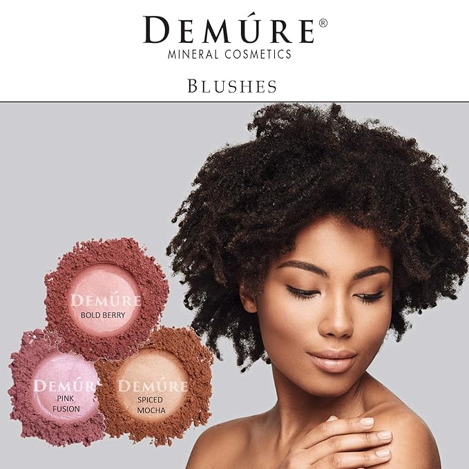Demure Mineral Blush Makeup (Bold Berry), Loose Powder By Demure