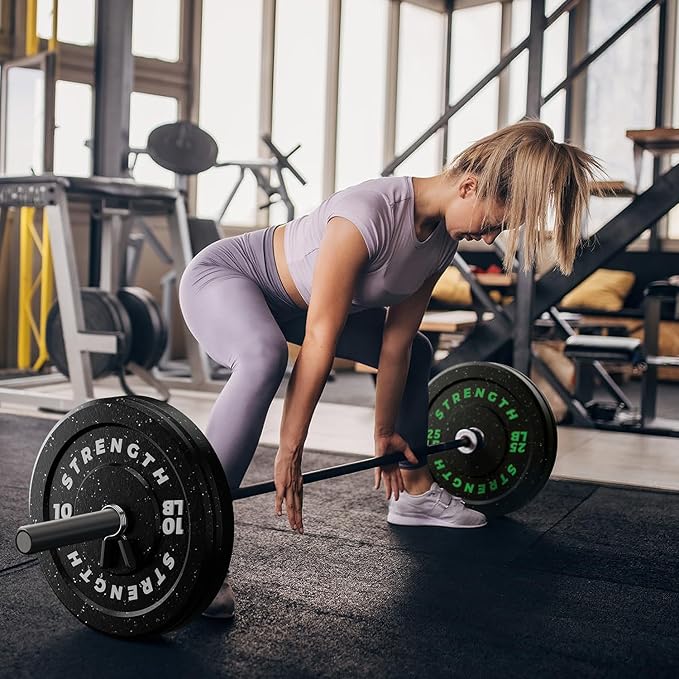 GIKPAL Bumper Plates 2-inch Rubber 10lbs-55lbs