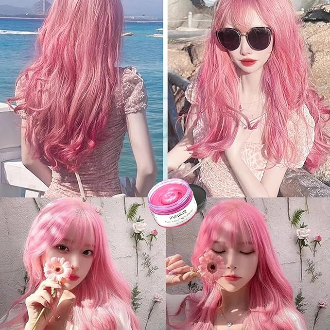 Instant Pink Hair Wax Dye,Natural
