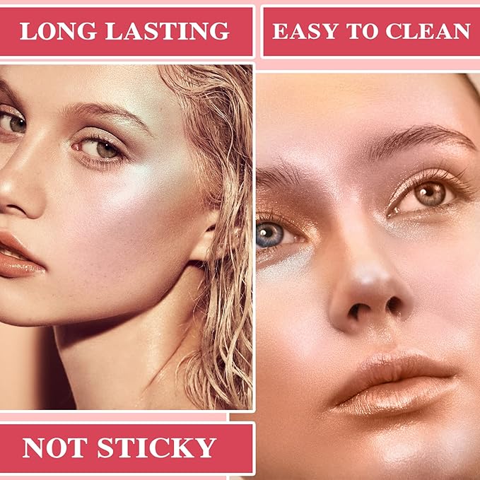 Polvo De Hadas Highlighter Powder Stick Body Face Makeup Gift-Pink